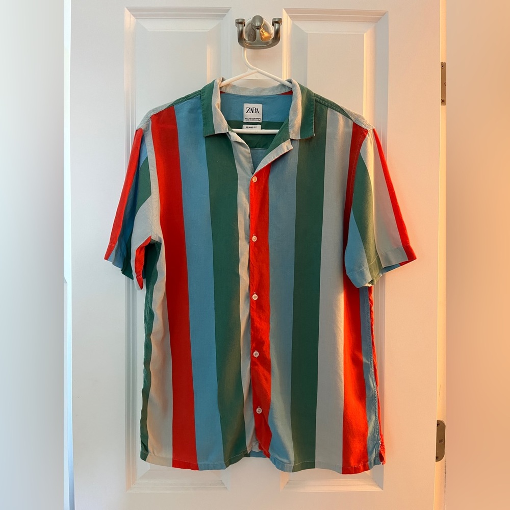 Zara Striped Jacquard Shirt Men’s Medium